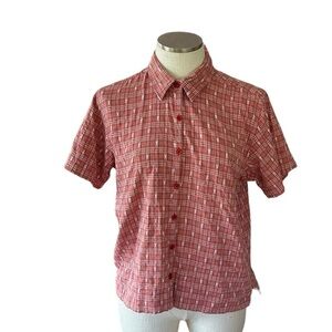 Cabelas’s Women’s Cotton Button Up Short Sleeve Shirt Size Large